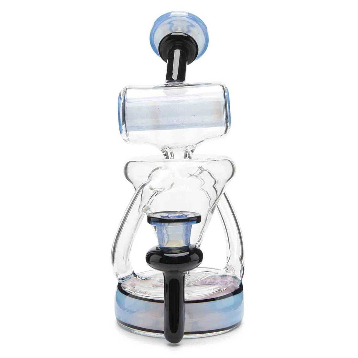 710 Lab Barrel Mouth Recycler Concentrate Dab Rig Soft Blue Borosilicate Glass Water Pipe