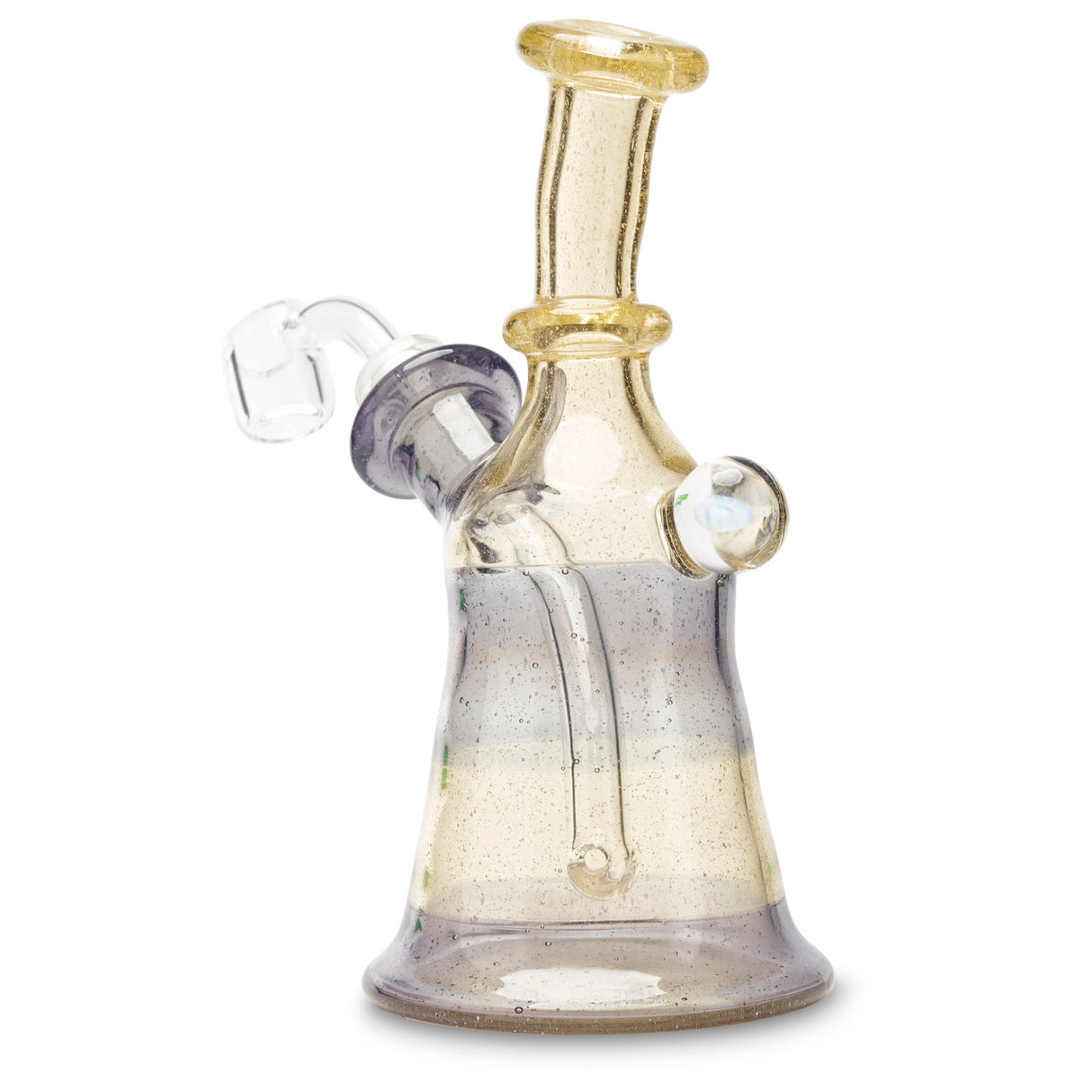 clc glass mini tube yellow and purple dab rig water pipe bong
