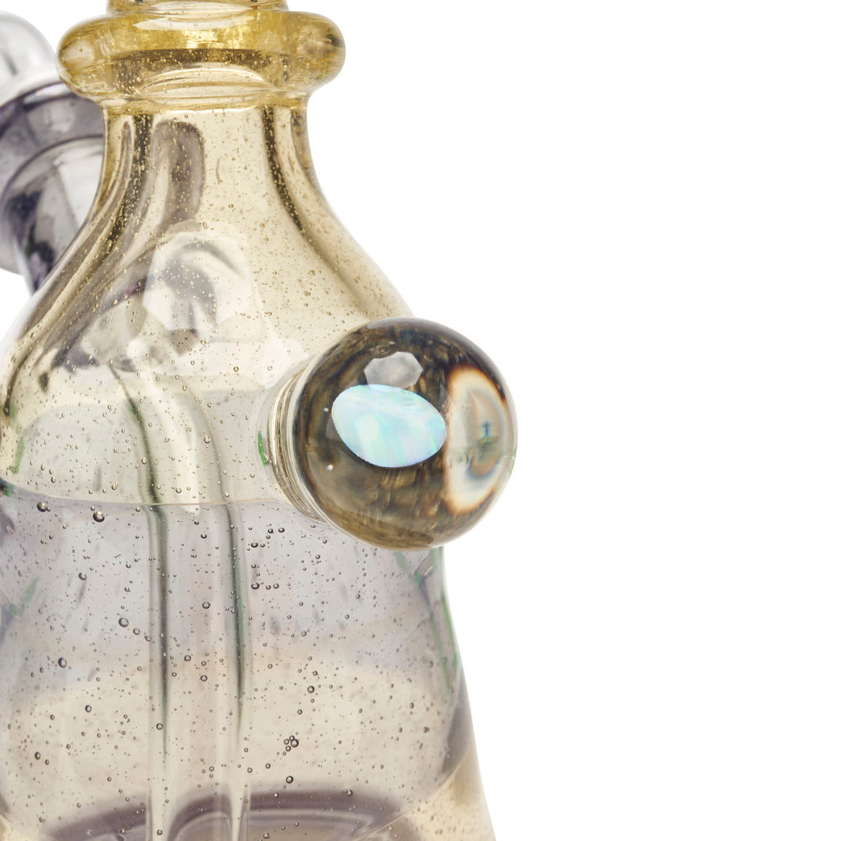 clc glass mini tube yellow and purple rig for smoking dry herbs