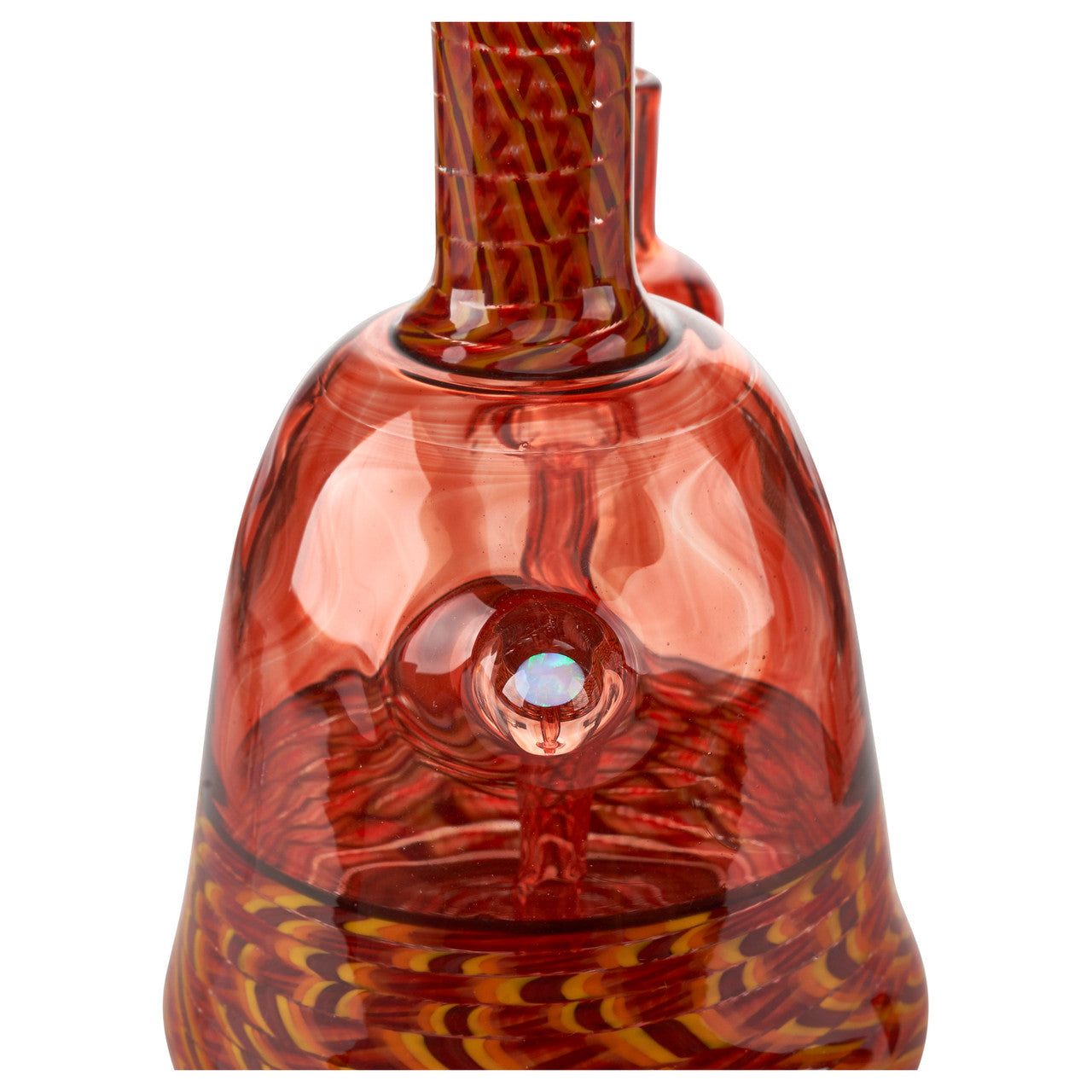 conversion glass banger hanger with pathwork amber heady glass dab rig