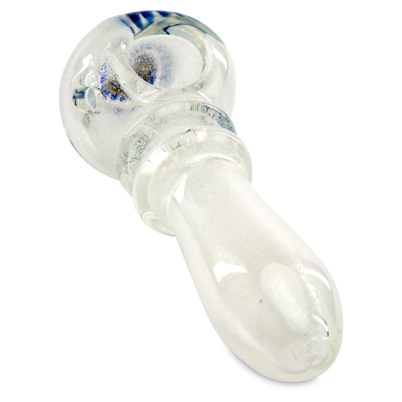 Frosted Peacock spoon hand pipe for dry herb
