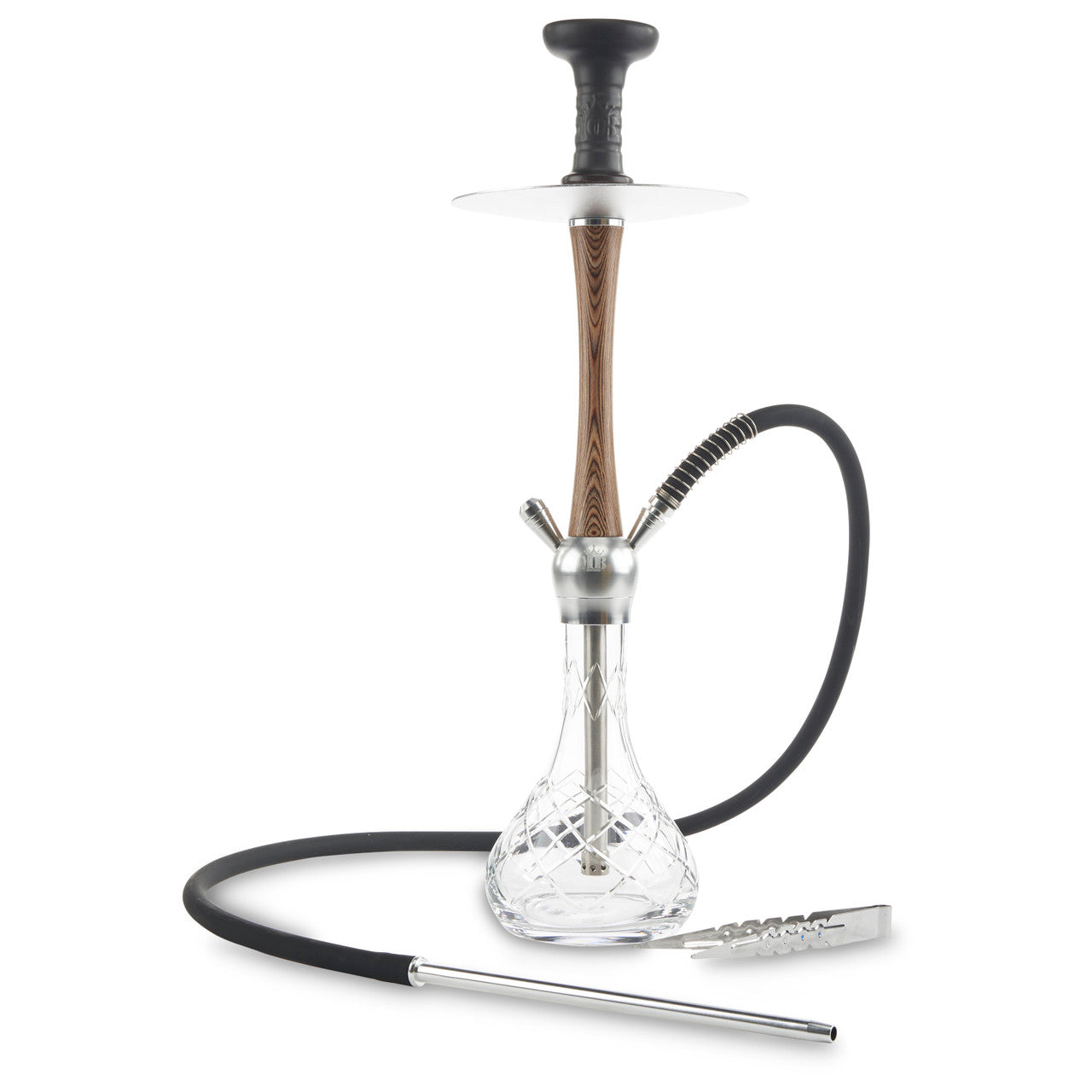 MOB Madera Gold Hookah with Wood Finish