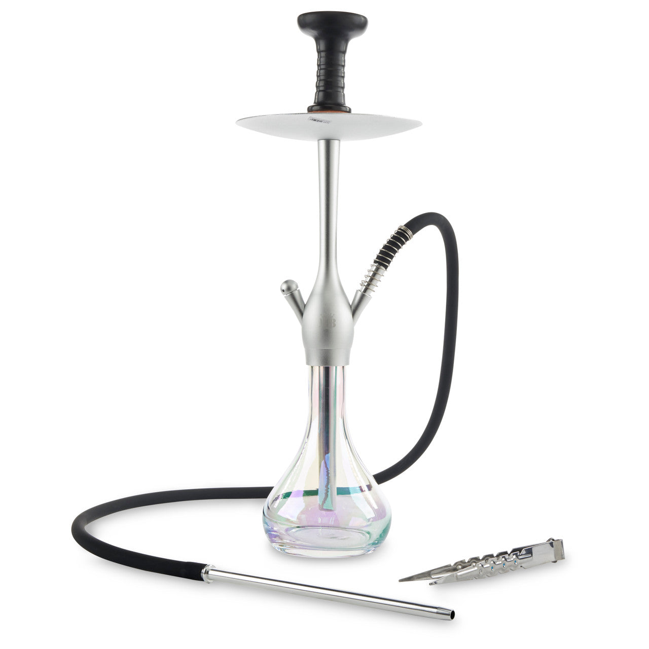 MOB Striker Silver and Rainbow Glass Hookah