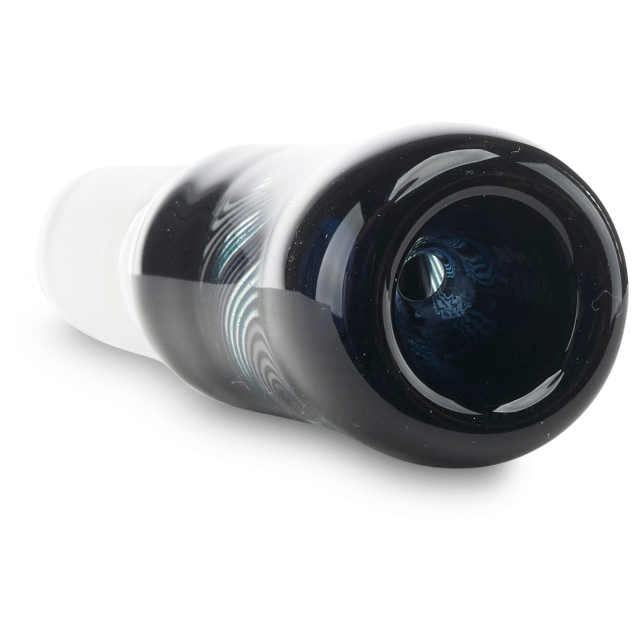 turquoise and black 18mm glass water pipe slide for dry herb