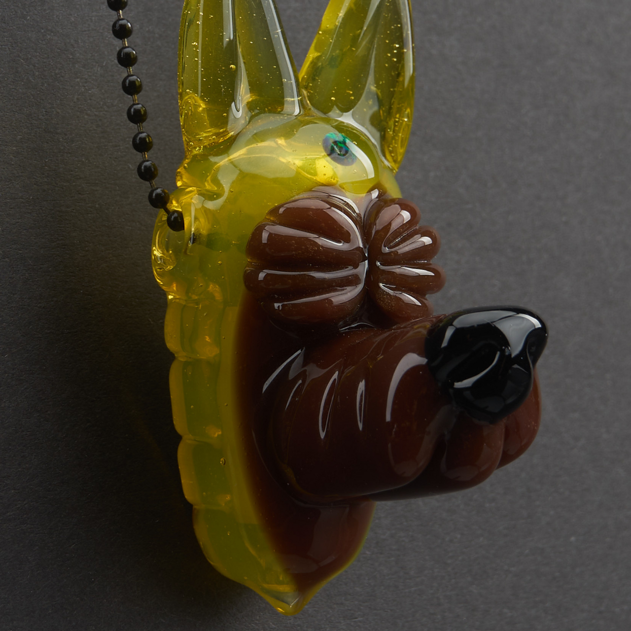Ryan Kane Wolf Heady Pendant - Brown w/ Yellow