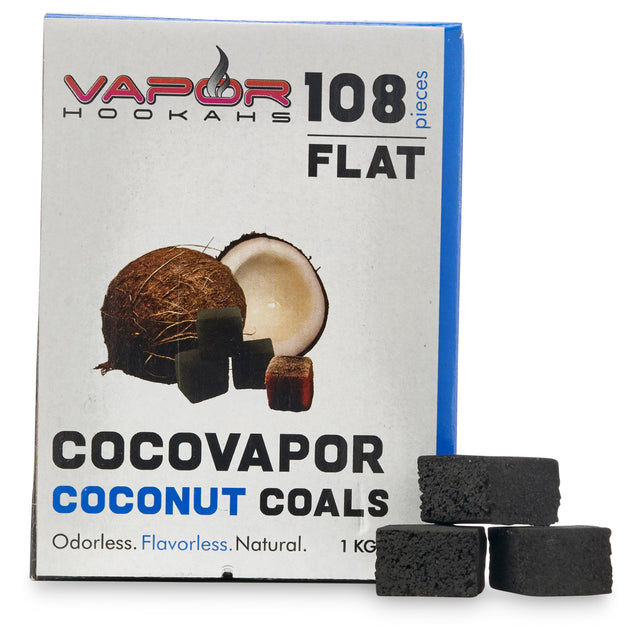 CocoVapor Natural Coconut Charcoal Flat 108 piece