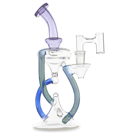 casa glass floating recycler purple and blue rig for smoking wax