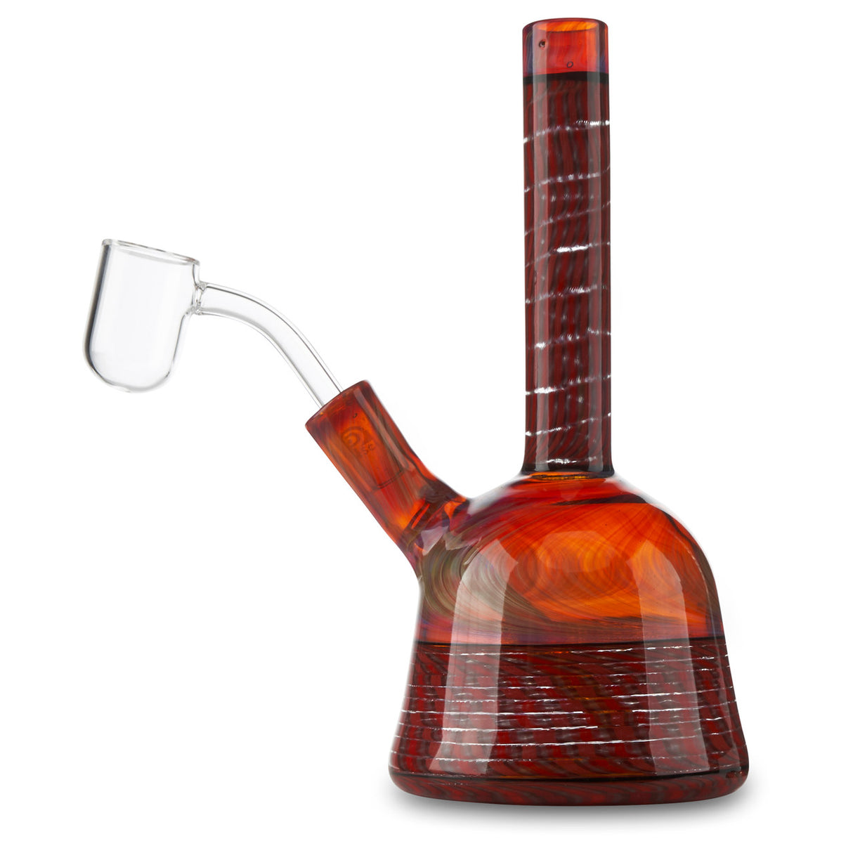 conversion glass mini tube with pathwork amber 45 degree dab rig