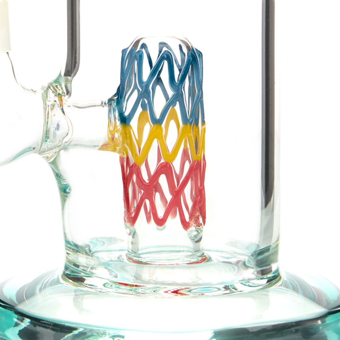 DTHC Straight Neck Water Pipe with Colored Wavy Glass and Diffy