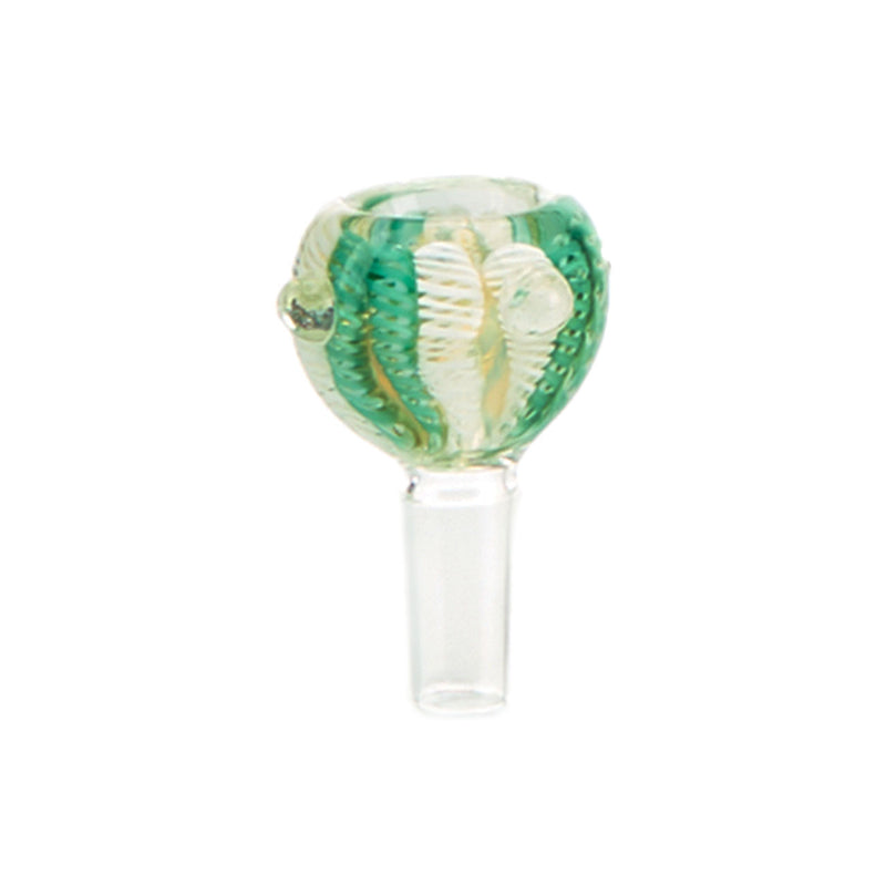 Gambino Studios Candy Striped Kane 14mm Male Dry Herb Bowl for Water Pipes