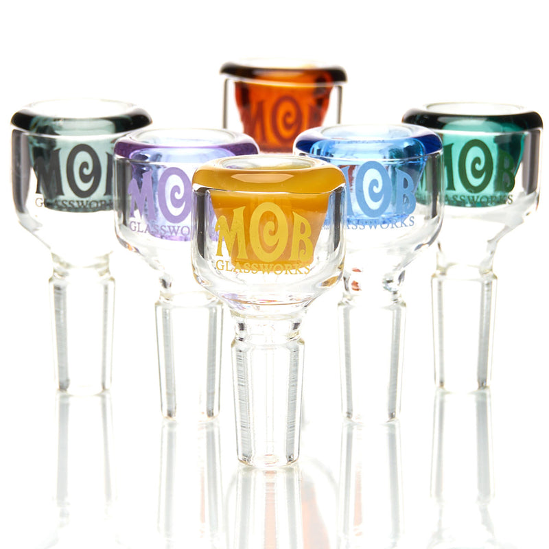 MOB Glass 5-Hole 14mm Slide with Colored Glass and Groundless 14mm Joint