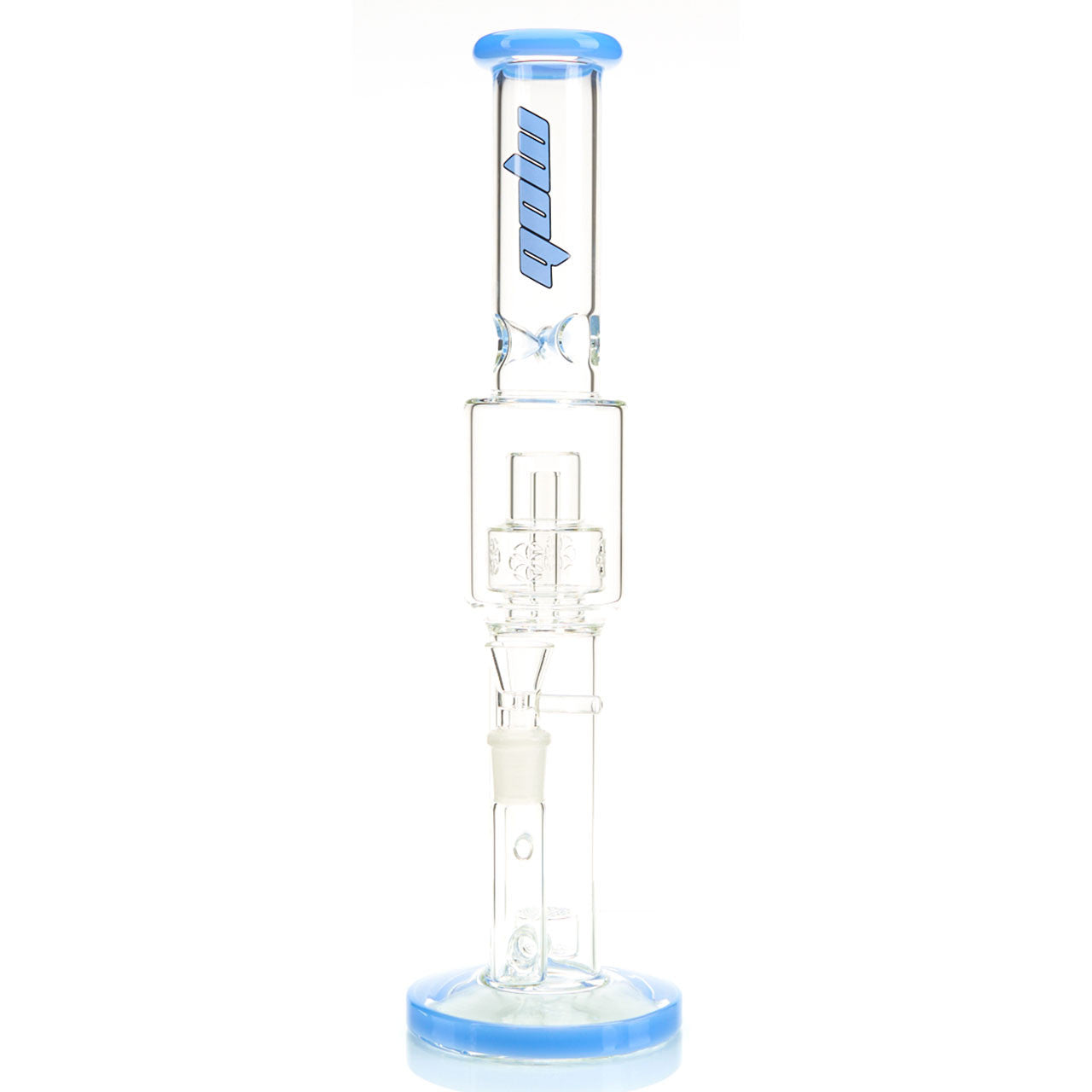 MOB Glass Magnus Large Straight Tube Water Pipe with Double Seed of Life Percs