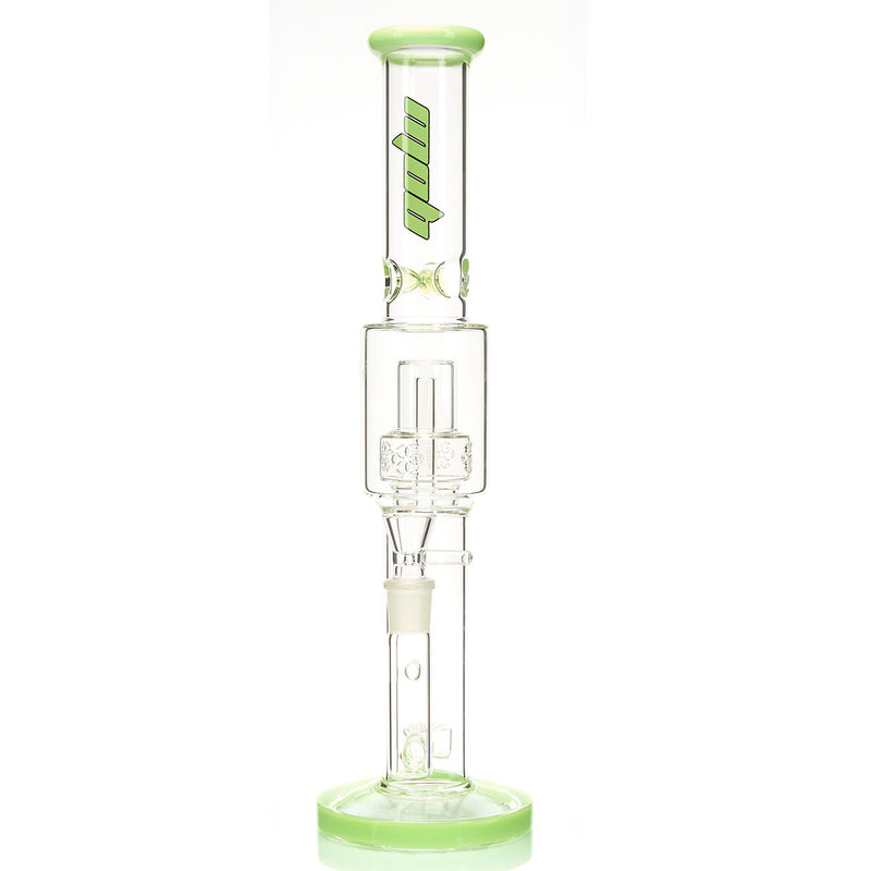 MOB Glass Magnus Large Straight Tube Water Pipe with Double Seed of Life Percs