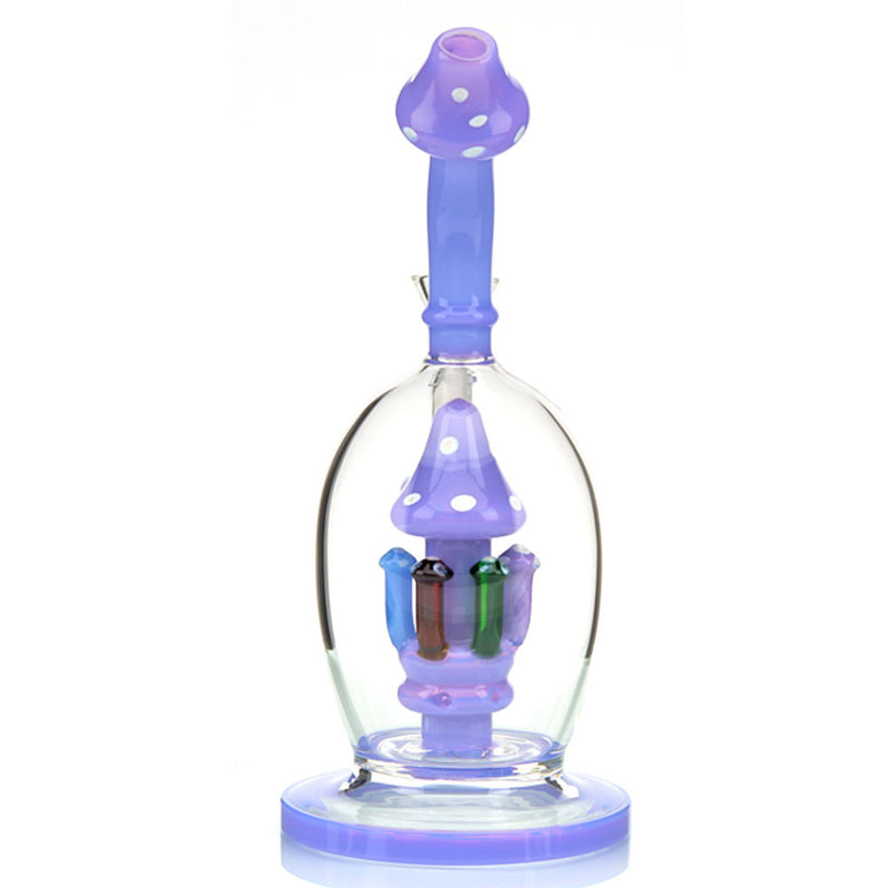 MOB Glass Shroom Water Pipe with Colored Glass Mushroom Perc 14mm