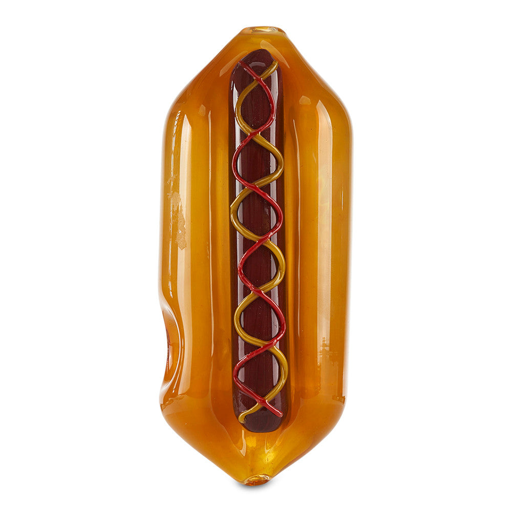 pioneer small hot dog novelty hand pipe for smoking herbs