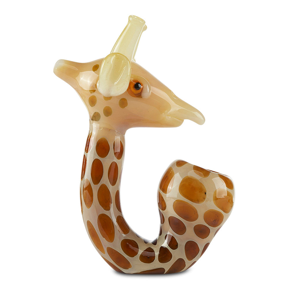 Pioneer Giraffe Hand Pipe Novelty Dry Herb Glass Spoons For Sale