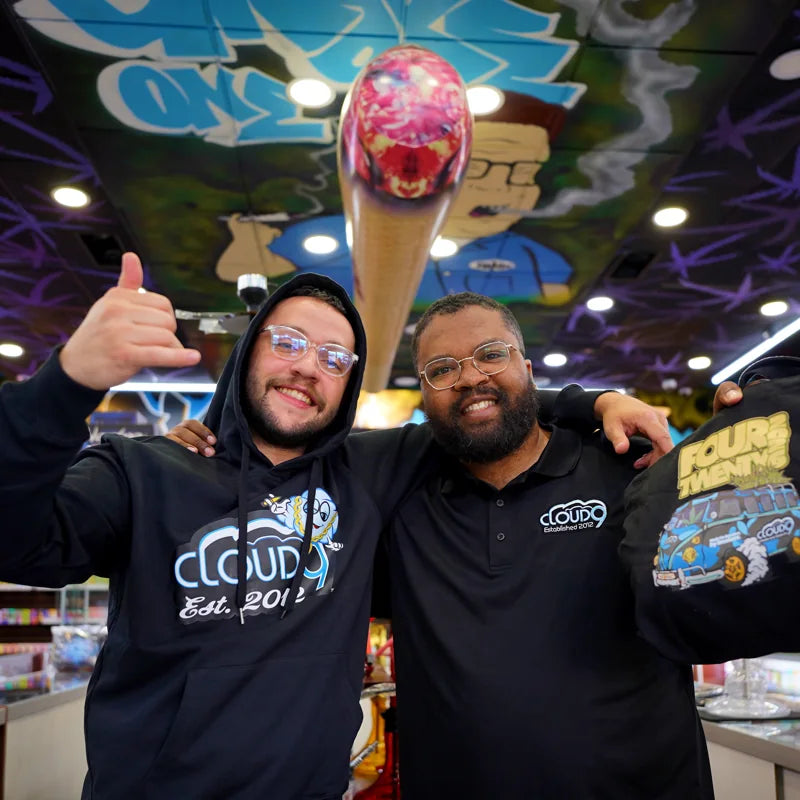 Two members of the Cloud 9 team together in store