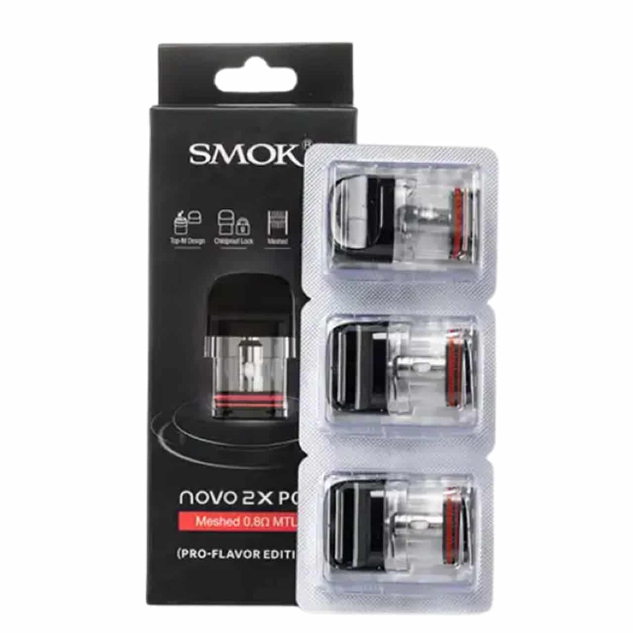 SMOK Novo 2 Clear Mesh Replacement Pods (3-Pack)