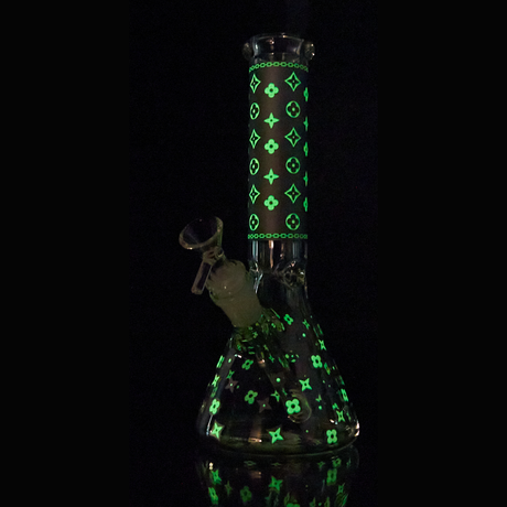 Glow Mini Beaker "GLOW-ie V" Print Water Pipe