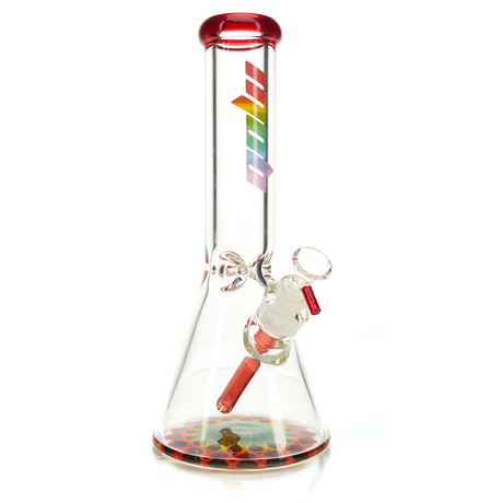 MOB Glass 12in 9mm Rainbow Beaker Water Pipe