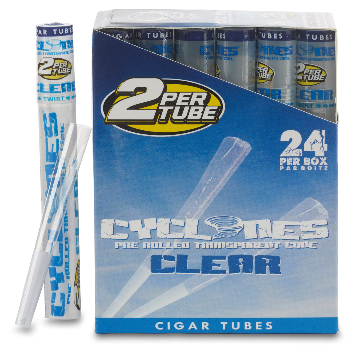 Clear Cyclone Pre-Rolled Cones 5-24 Pack