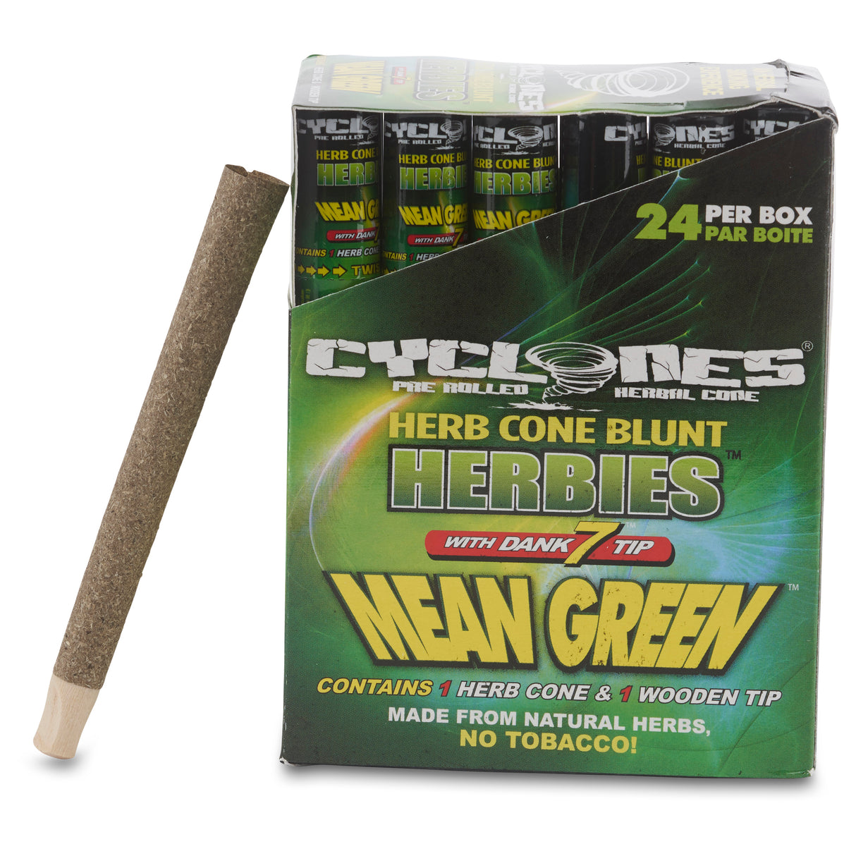 Cyclone Herbies Mean Green Pre Rolled Cones 5-24pk