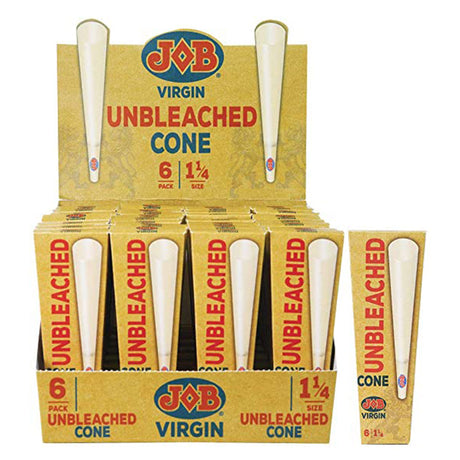 Job Virgin Unbleached Pre-Rolled Cones 1 1/4" - 6 Pack