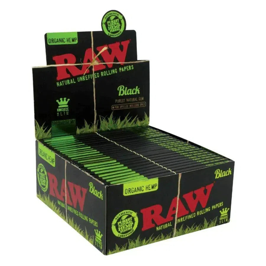 RAW Paper Black Organic King Slim 50pk