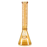 18 Karat 7mm Borosilicate Glass Beaker Base Water Pipe with Sand Blasted Design