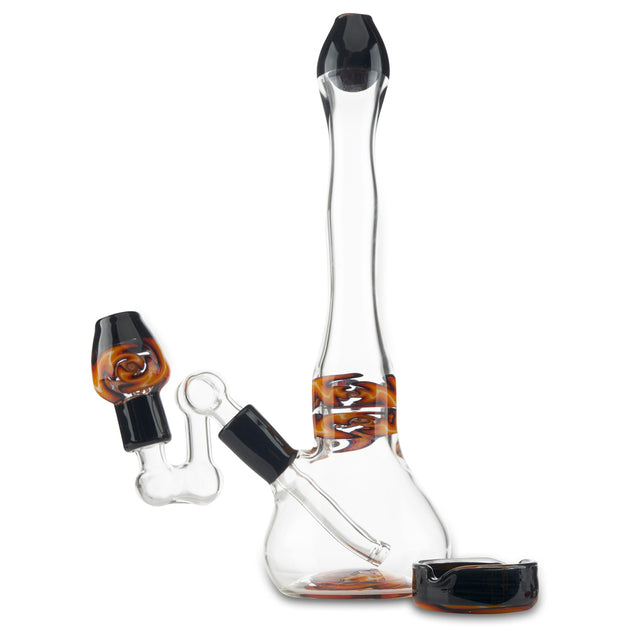 2 dog star mini tube black and orange wig wag colored dab rig