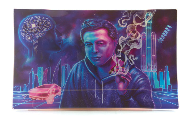 V Syndicate Glass Rolling Tray 13