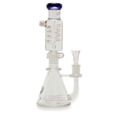 MAV Glass Mini Inline Coil Beaker Blue Side View Right