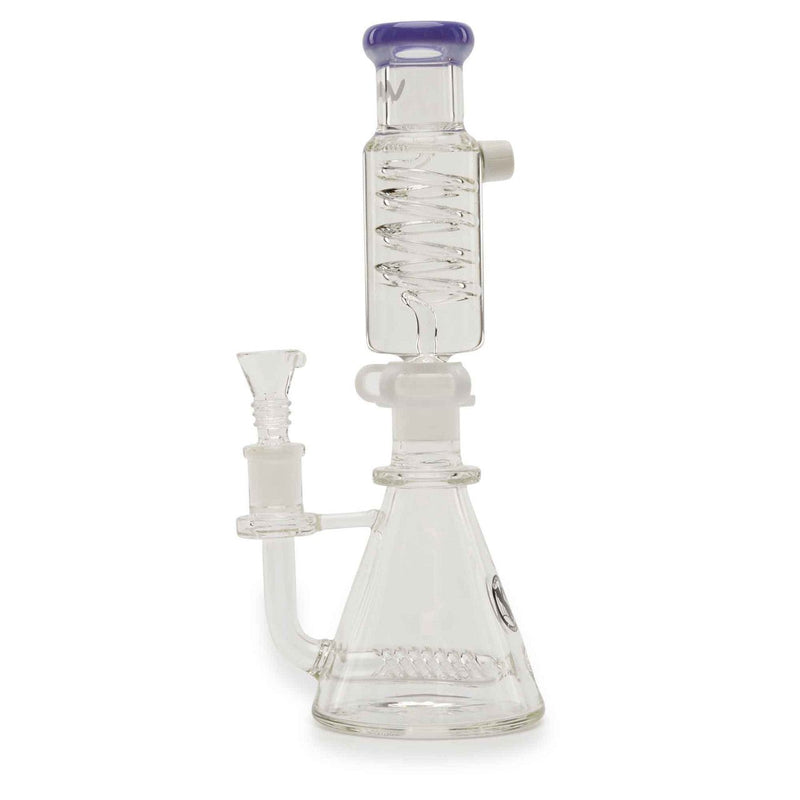 MAV Glass Mini Inline Coil Beaker Purple Left Side View
