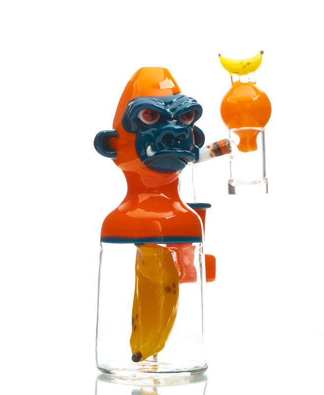 "Smoking Chimp - Orange/Peacock" By John Fischbach 1