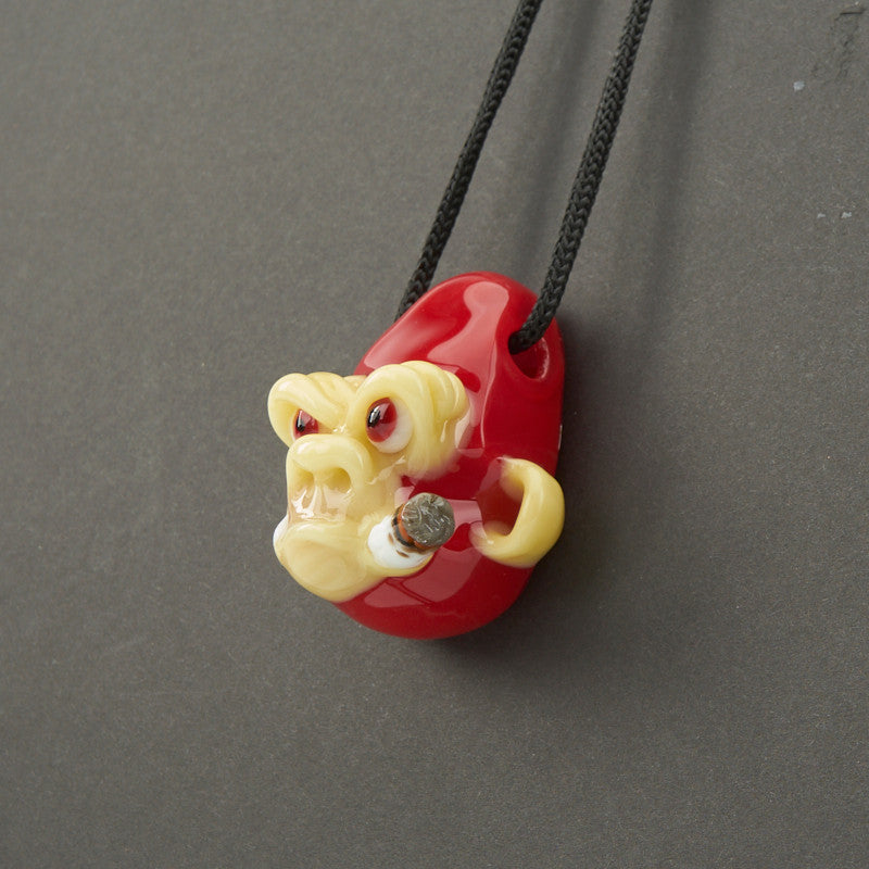 "Smoking Chimp Pendant - Red" By John Fischbach 5