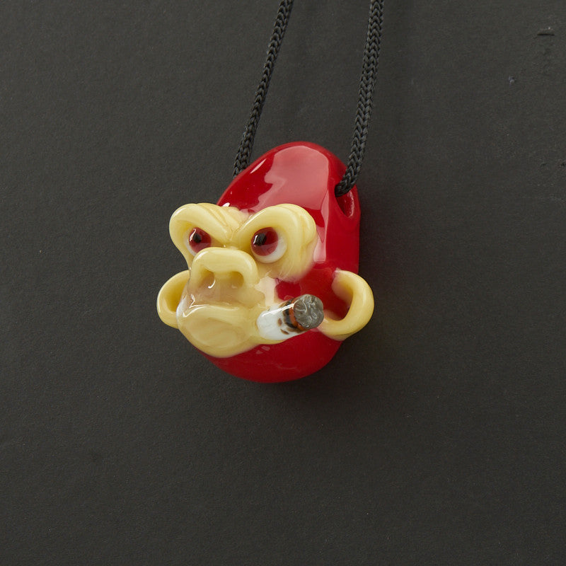 "Smoking Chimp Pendant - Red" By John Fischbach 4