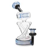 710 Lab Barrel Mouth Recycler Concentrate Dab Rig Soft Blue Borosilicate Glass Water Pipe