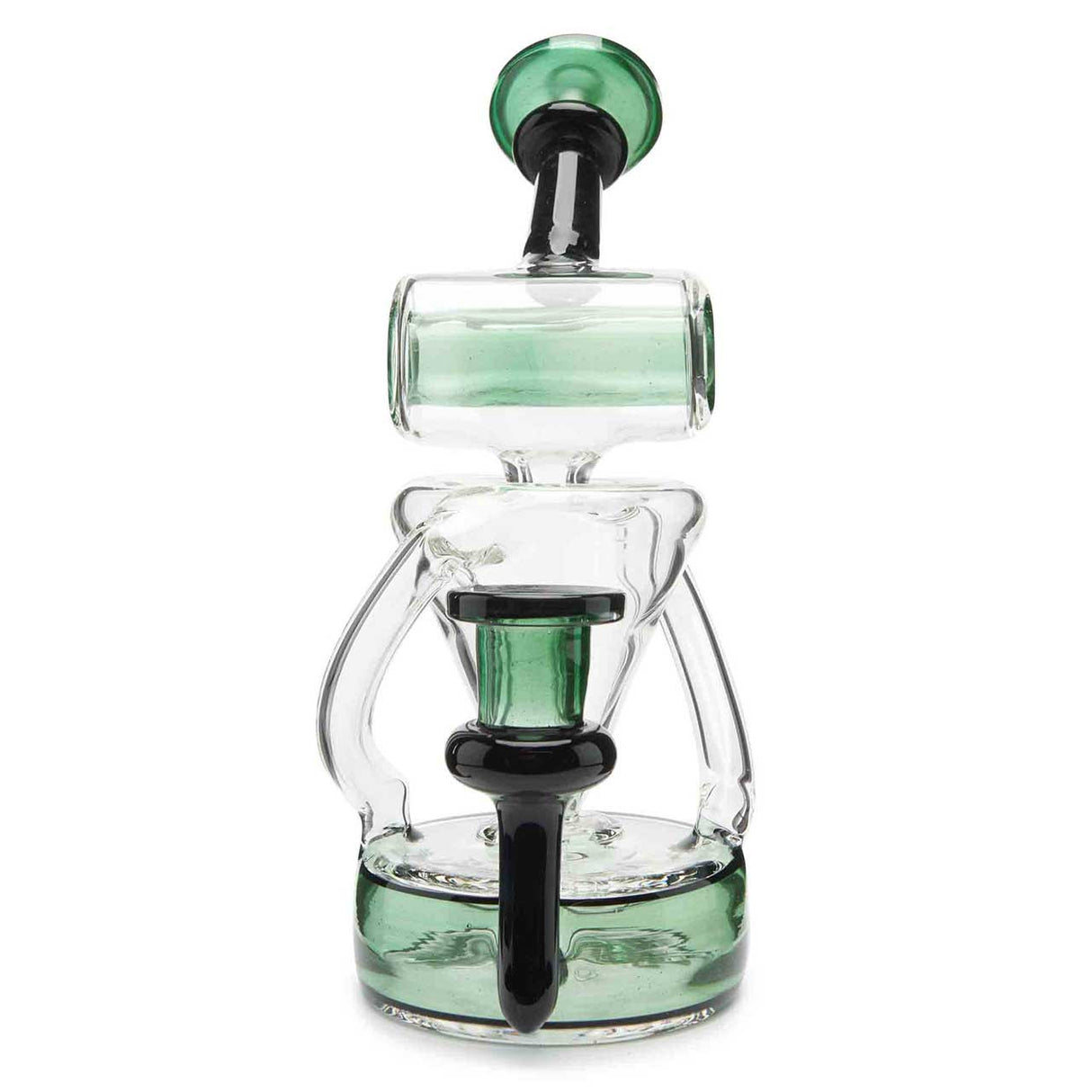 710 Lab Barrel Mouth Recycler Concentrate Dab Rig Rich Emerald Green Borosilicate Glass Water Pipe