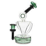 710 Lab Barrel Mouth Recycler Concentrate Dab Rig Rich Emerald Green Borosilicate Glass Water Pipe