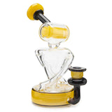 710 Lab Barrel Mouth Recycler Concentrate Dab Rig Bright Yellow Borosilicate Glass Water Pipe
