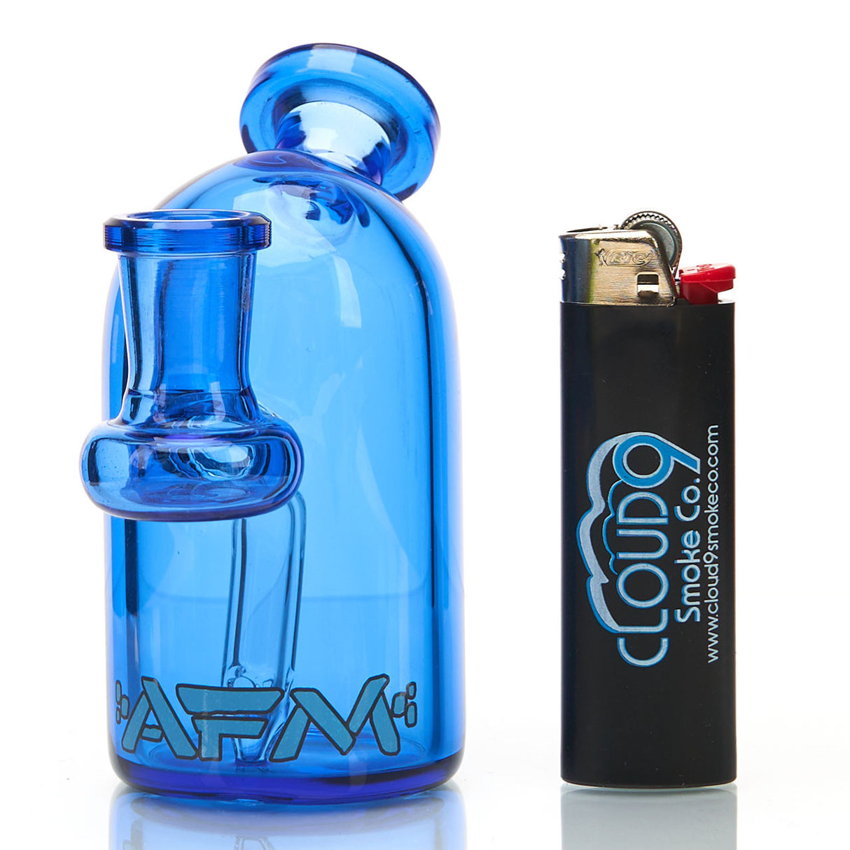 AFM Bullet Mini Concentrate Rig made from full color 4mm Borosilicate Glass. Available in full color blue.