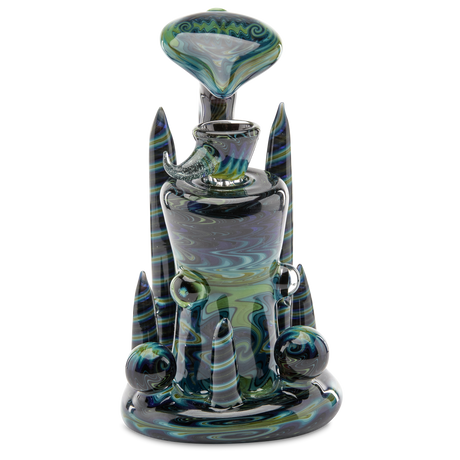 Andy G Bubbler Blue Wig Wag dry herb water pipe