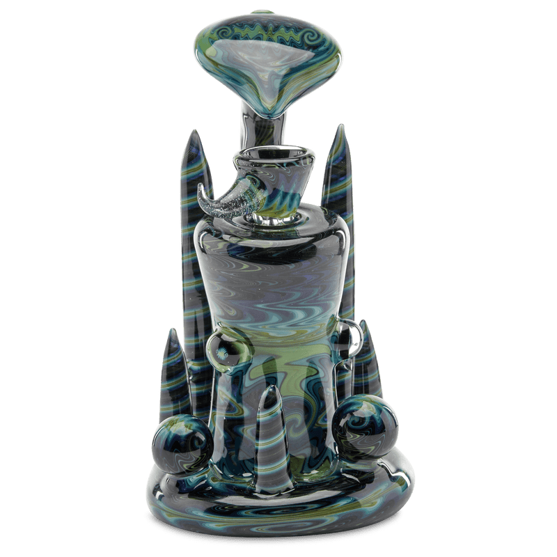 Andy G Bubbler Blue Wig Wag dry herb water pipe