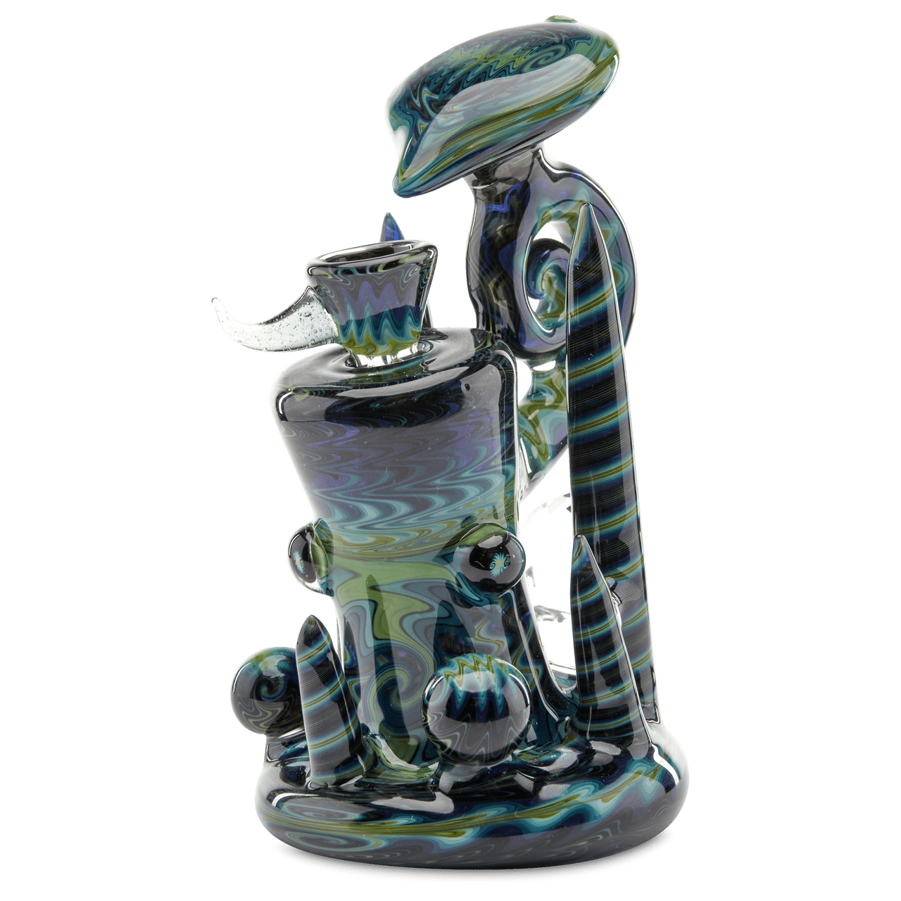 Andy G Bubbler Blue Wig Wag dry herb heady water pipe