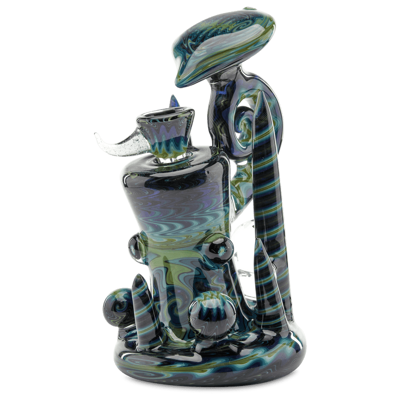 Andy G Bubbler Blue Wig Wag dry herb heady water pipe