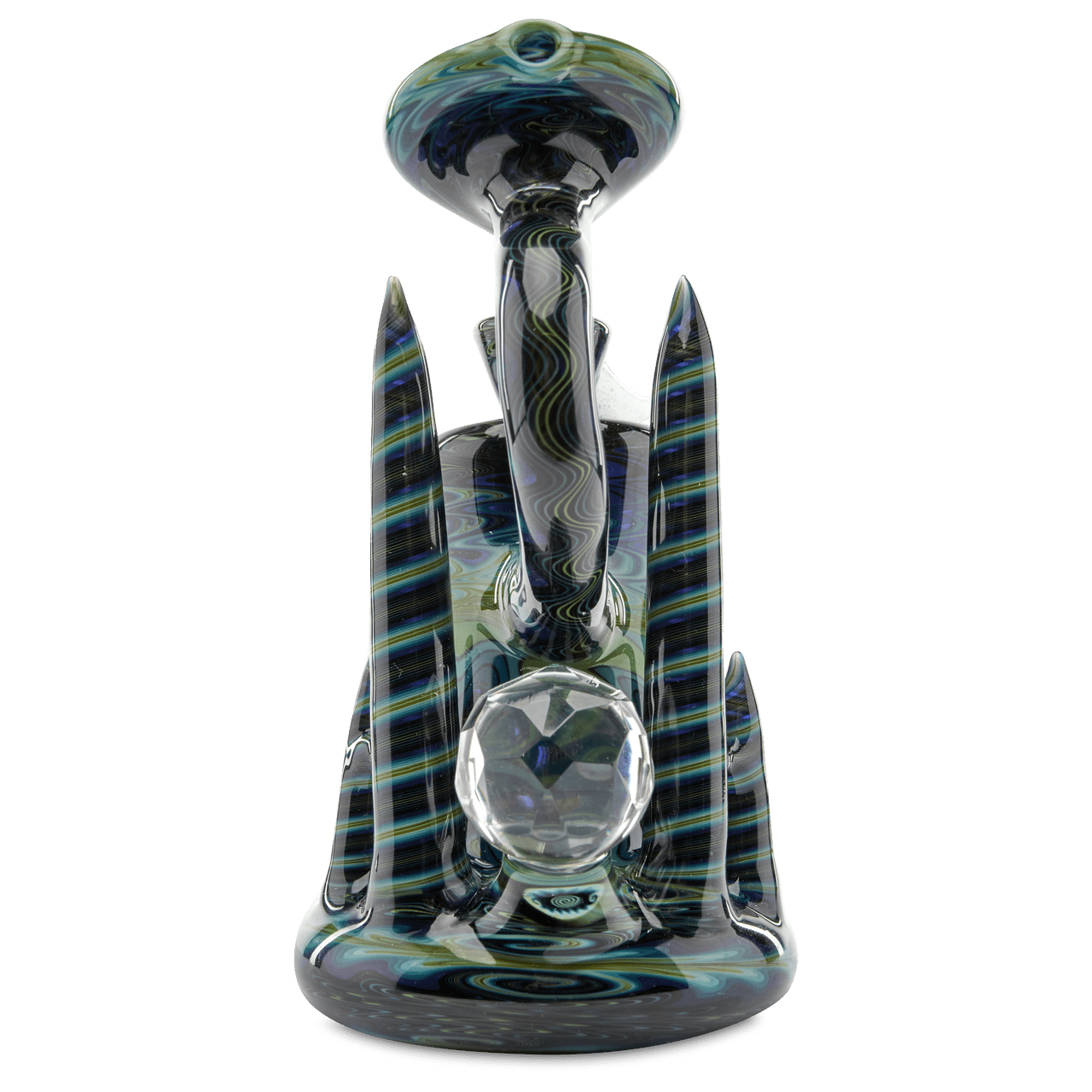 Andy G Bubbler Blue Wig Wag one of a kind heady hand pipe
