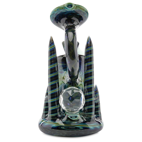 Andy G Bubbler Blue Wig Wag one of a kind heady hand pipe