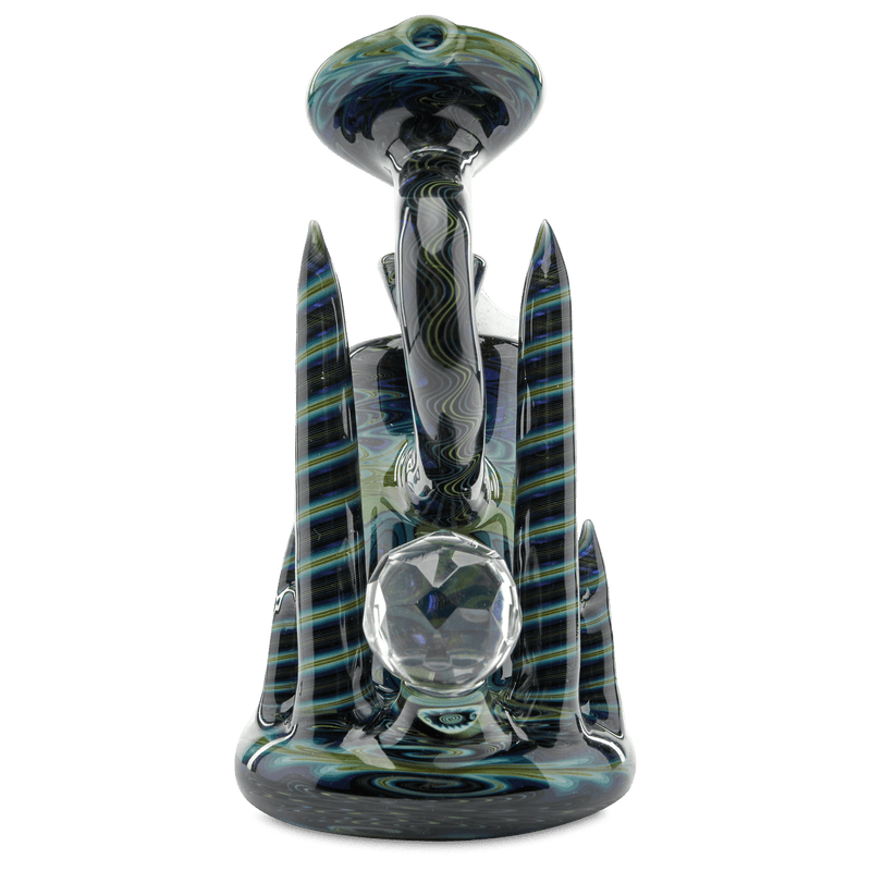 Andy G Bubbler Blue Wig Wag one of a kind heady hand pipe