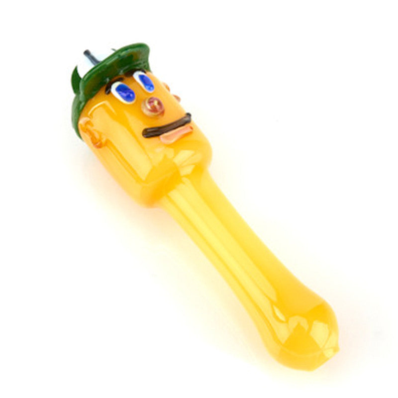 Crush Glass Mustache Hand Pipe 1