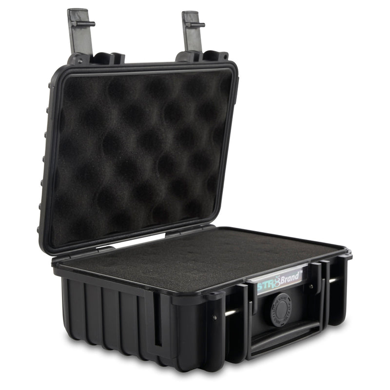 8" hard case with precut foam for glass